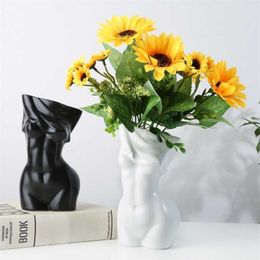 Creative Dress Human Vase European and American-Style Bust Woman cha hua qi Home Personalised Art Decoration 211215