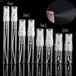 100 X 2ML 3ML 5ML 7ML Portable Refillable Perfume Bottle Glass Mini Cosmetics Sprayer Sample Test Tube Thin Vialhigh qty