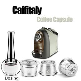 Reusable Coffee Capsule for Caffitaly Compact Coffee Philtre Refillable Stainless Steel Pod Compatible Cafissimo & K-Fee Mahcine 210712