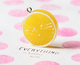 10pcs/pack Fruit Resin Earring Charms Cabochon Creative Round Keychain Necklace Pendant Jewlery Findings DIY