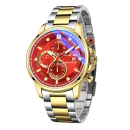 Wristwatches OLENSE Quartz Watch Men 2021 Top Brand Automatic Date Wristwatch Stainless Steel Waterproof Chronograph Fashion Casual Tool Box