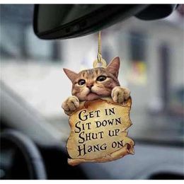New Cat Lover Get In Sit Down Shut Up Hang On Car Hanging Ornament Cat Ornament Home Door Hanging Decorations Crafts