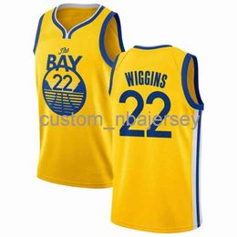 Andrew Wiggins #22 Yellow Swingman Jersey stitched custom name any number