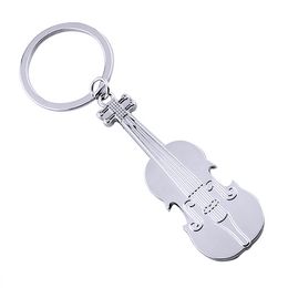 Glossy Metal Musical Instrument Guitar Keychain Creative Small Gift Car Keychain Holiday Promotional Gift