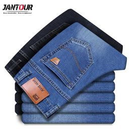 Jantour Brand Men's Jeans Classic High Quality Fashion Business Casual Straight Pants Trousers Hommes Large Size 35 40 211206