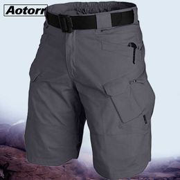 Men's Urban Military Cargo Shorts Cotton Outdoor Male Classic Tactical Waterproof Multi Pocket Big Size 5XL 210714