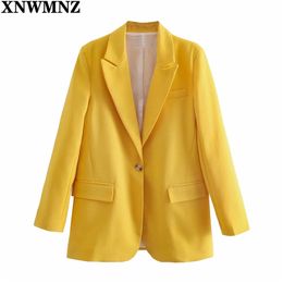 women orange suit blazer female long sleeve elegant jacket ladies business formal suits Office Lady Coat tops 210520