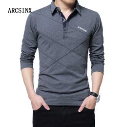 ARCSINX 5XL Polo Shirt Men Plus Size 3XL 4XL Autumn Winter Brand Men's Polo Shirt Long Sleeve Casual Male Shirt Mens polo Shirts 210707