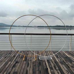 circle Wedding Arch Background Wrought Iron Shelf Decorative Props DIY Round Party Background Shelf Flower with Frame 210925