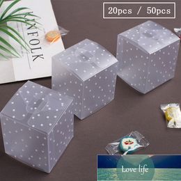 20/50pcs 4cm 6cm DIY Clear Candy Box Square Gift Box Packaging Jewelry Box Plastic Polka Dot Sweet Packing Case Wedding Birthday Factory price expert design Quality