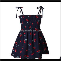 Baby Clothing Baby, & Maternity1-7 Years Dresses Kids Summer Sleeveless Strap Princess Dress Cotton Flower Print Children Clothes Girl Casua