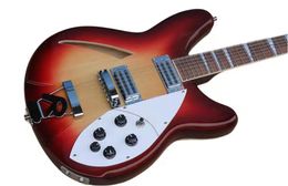 Fire Glo Vintage Sunburst 360 6 Strings Semi Hollow Body Electric Guitar Dual Input Jacks, Triangle Mother Of Pearloid Inlay, Rosewood Fingerboard
