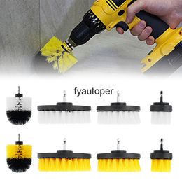 Power Drill Scrubbing Brush Carpet Tile Cleaning Scrubber Kit Floors Cleaner Nylon Bristles