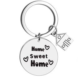Custom Logo House Pendant New Sweet Home key chain Adventure Stainless Steel Metal Keychain