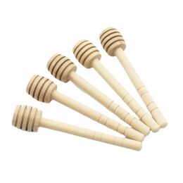 6" Long Wooden Honey Dipper - Wood Stick Spoon Dip Stirring Rod Server Honey Sticks Bee Stick Coffee Milk Tea Stirring Mixing Spoon