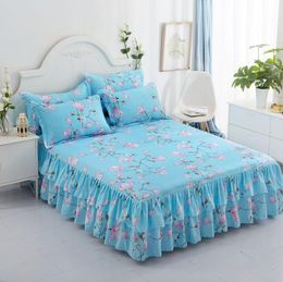Hot Princess Bed Skirt Romantic Women Girl Bedroom Bed Sheet Non-slip Dust-proof Bedspread 1 Pcs ( No Include Pillowcase ) F0028 210420