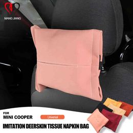 Auto Interior Imitation Deerskin Leather Car Tissue Napkin Box Bag package Case for Mini Cooper JCW S One D R55 R60 F54 F55 F60