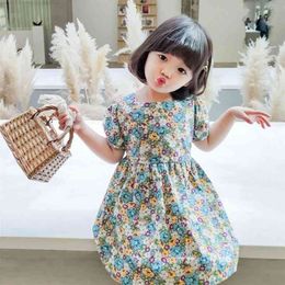 Summer Arrival Girls Fashion Floral Dress Kids Mini Cotton es 210528