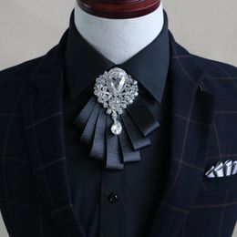 korean necktie UK - Bow Ties Korean Tie Men's Bridegroom's Wedding Dress Diamond Necktie Nightclub Fashion Butterfly