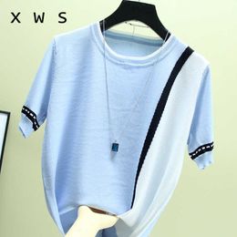 Basic Women Sweater Knitted Pullover Women O Neck Soft Jumper short Sleeve Crop thin Sweaters Jersey Mujer Invierno 210604