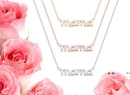 Small Mama Mom Mommy Letters Necklace Stamped Word Initial Love Alphabet Mother Necklaces for Thanksgiving Mother's Day Gifts RRD11504