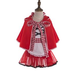 Dress for girls Children's clothing Clothing sets young children Girl kid's dress mother kids Red Riding Hood costume newborn G1026