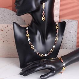 Earrings & Necklace 4Pcs Chain For Women Romantic Dangle Bracelet Jewellery Set Trendy Engagement Christmas Love Valentine's Gifts