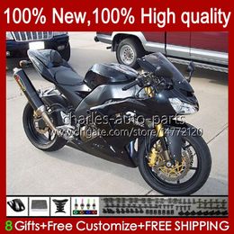 Motorcycle Fairings For KAWASAKI NINJA ZX1000 ZX 1000 CC ZX 10 R ZX-10R 04-05 Bodywork 9No.34 ZX1000C ZX10R 04 05 ZX1000CC 1000CC ZX 10R 2004 2005 Bodys kit factory black