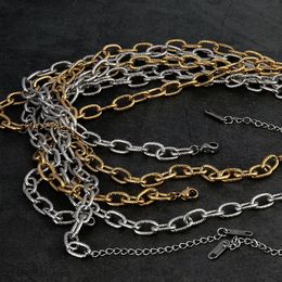 Chains Stainless Steel Chokers Necklaces For Women Cuban Chain Necklace Men Basic Punk Twist Gold Chunky Link Party Jewellery