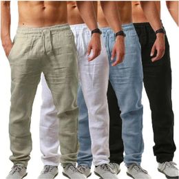 Men's Pants Men 2022 Fall Hip Hop Breathable Cotton And Linen Casual Sweatpants Joggers Pantalones Hombre Streetwear
