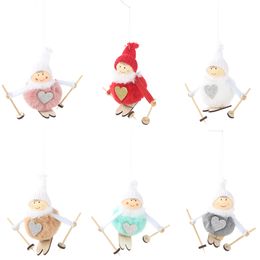 Christmas Home Decor Cute Angel Ski Dolls Navidad Hanging Pendant Xmas Tree Ornament New Year Gifts for Kids XBJK2109