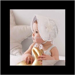 Accessories Baby Maternity Drop Delivery 2021 Kids Pure Cotton Infant Girls Lace Flower Children Fashion Vintage Style Hats Summer Baby Caps