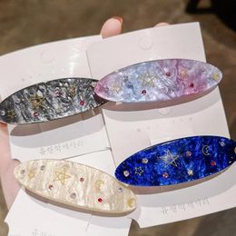 Oval Starry Sky Hair Clips for Women Hairpin Korean Hairclips Hair Barrette Ponytail Holder Girls Hair Accessories Hairgrips