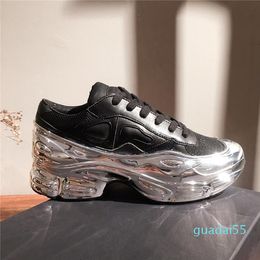 2024 Moda-Mens Sneaker Oversized Silver Sneaker Dip Effect Sole Sport Trainer Multicolor