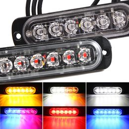 6LED Car Side Marker Lights Trucks Strobe Lamp LED Ambulance Police Flasher Emergency Construction Warning Light For SUV Vehicle Motorcycle