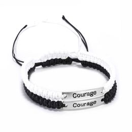 hope charm bracelet NZ - Lover Style Woven Motivational Words Engraved Alloy Charm Bracelet Hope Dream Goddess Bracelets