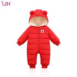 LZH Children Winter Overalls For Baby Snowsuit Infant Boys Girls Romper Warm Jumpsuit born Clothes Christmas Costume 210826