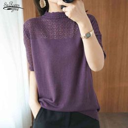 Half Turtleneck Tops Women Knitted Blouse Female Solid Cotton Inner Base Shirts Feminine Sleeveless 13535 210521