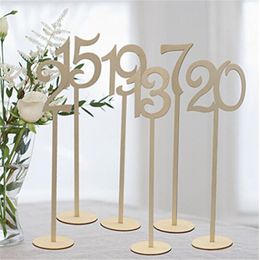 Party Decoration 10Pcs Wooden Wedding Supplies Table Number Figure Card Digital Seat Place Holder DecorationParty