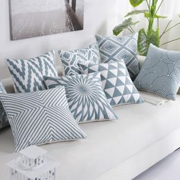 Cushion/Decorative Pillow Geometric Wavy Lines Cushion Covers Home Sofa Decorative Seat Car Case CC132 Linen Cotton Throw Cushions Pillowcas