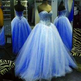 2022 Beaded Prom Dresses Floor Length Sequins Crystals Lace Up Back Custom Made Sweetheart Neckline Ruched Pleats Evening Gown Vestidos Formal Ocn Wear 401 401