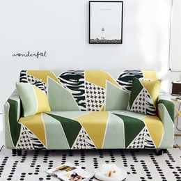 string printed sofa covers for living room elastic stretch slipcover sectional corner 1/2/3/4-seater 211116
