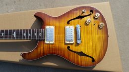 electric guitar hollow body rose wood fingerboard 22 fret high quality maple flame top