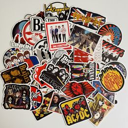 50Pcs-Pack Vintage Music Classic Rock Roll Sticker Waterproof Stickers for Water Bottle Laptop Planner Craft Scrapbook Guitar Wall Skateboard Organizer Decal