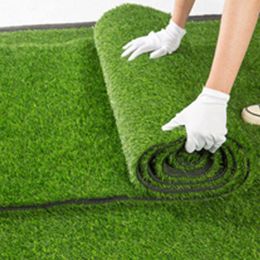 1.5cm Thickness Artificial Lawn Carpet Fake Turf Grass Mat Wreaths Landscape Pad DIY Craft Outdoor Garden Floor Decor