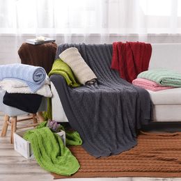 white soft blanket Australia - 100% cotton high quality handmade soft knit blanket bed blankets beige, red,brown,blue white, gray, pink