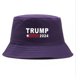 Trump 2024 Bucket Hat Fashion Unisex Fisherman Cap Cotton Beach Sun Hat For Presidential General Election Newest Design Solid color