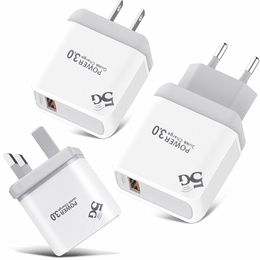 mix colors Quick Charge EU US UK Wall Charger Power Adapter Plug For Iphone 7 8 11 Samsung s20 s10 Android phone pc