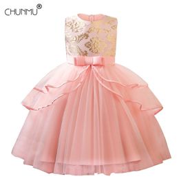 Baby Tutu Princess Dress for Girl Formal Flower Birthday Party 's Christmas Clothes 2 4 6 8 10 Years 210508