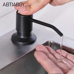500ml Black Liquid Soap Dispensers For Kitchen Stainless Steel Gold Bathroom Pump Bottle Dispenser Under Sink 211206
